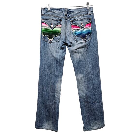Miss Me Mexican Blanket Pocket Jeans Straight Leg Low-rise Sz 29 Casual Trendy - Picture 1 of 6